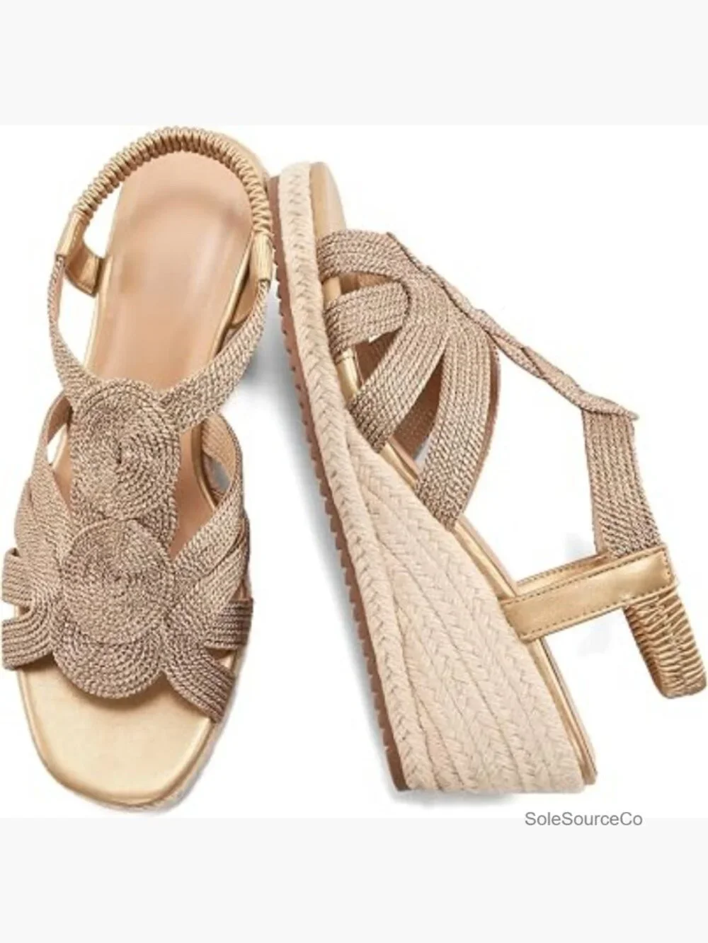 Wedge Sandals Women Platform Espadrilles Comfortable Elastic Ankle Strap Dressy
